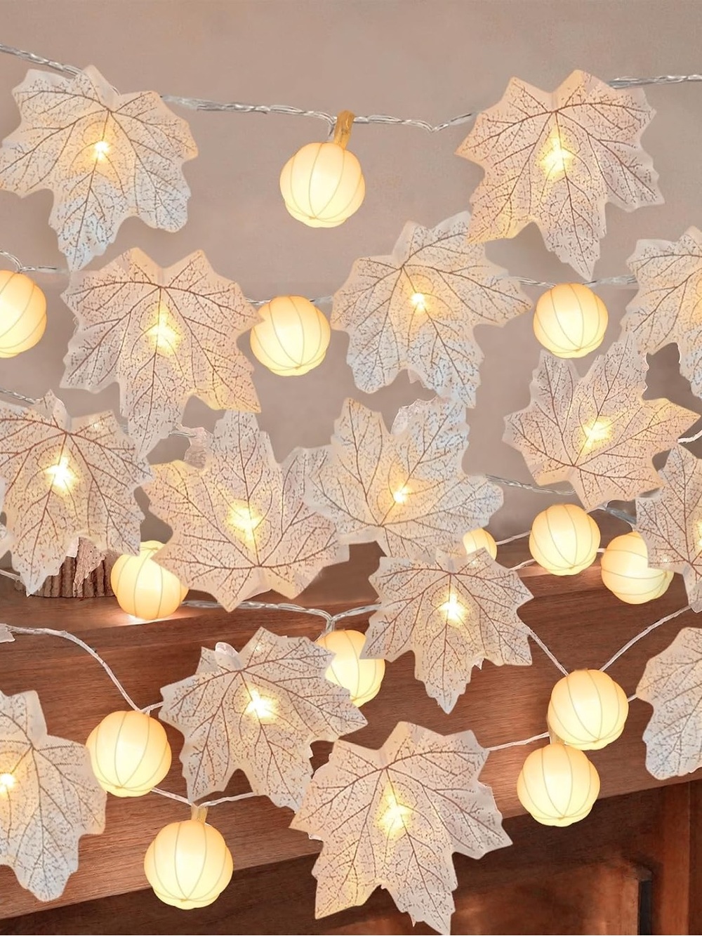 3 pack of Autumn Light Up Garland 19.5 ft Total Fairy LED Lights